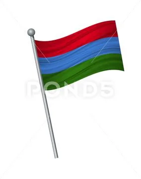 Waving of flag on flagpole, Official colors and proportion correctly ...