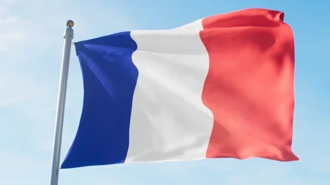 Waving Flag Of France Loop Stock Footage 127565717