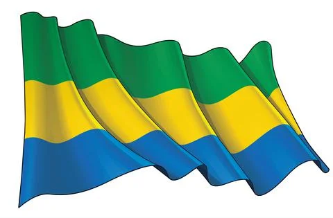 Waving Flag of Gabon Stock Illustration