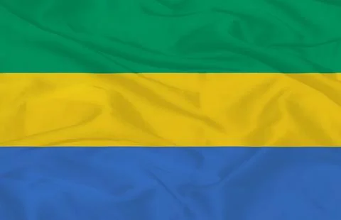 Waving Flag of Gabon Stock Illustration