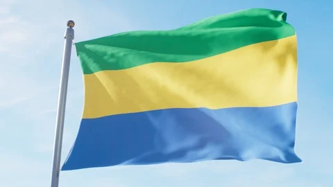 Waving Flag Of Gabon Loop Stock Footage 127573149