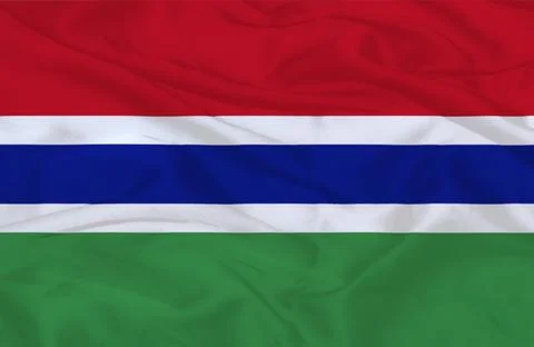 Waving Flag of Gambia Stock Illustration