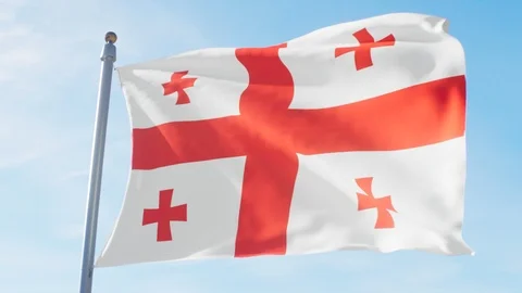 Waving Flag Of Georgia Loop Stock Footage 127476258