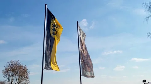 Waving Flag of the German state Baden-Wuerttemberg, 4K Stock Footage 234320176