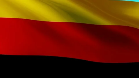 The waving flag of Germany on a blue screen. Stock Footage 218637945