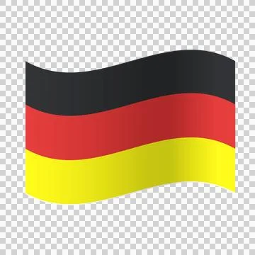 Waving flag of Germany on transparent background isolated. 스톡 일러스트