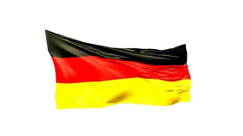 Waving flag of Germany on white Stock Footage 89614951
