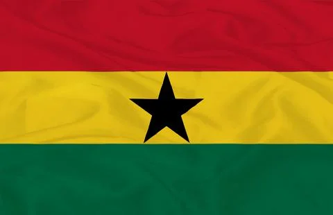Waving Flag of Ghana Stock Illustration