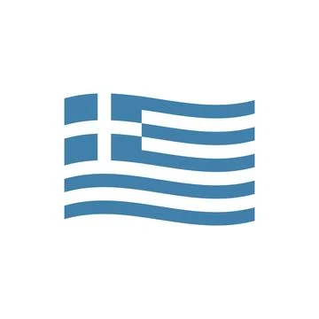 Waving flag of Greece. Flat vector illustration. Stock Illustration