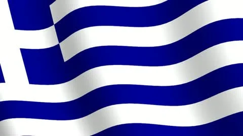 Waving flag   of Greece Stock Footage 12236588