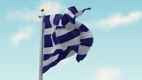 Waving Flag of Greece Stock Footage 148553488