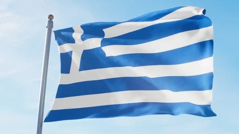Waving Flag Of Greece Loop Stock Footage 127482268