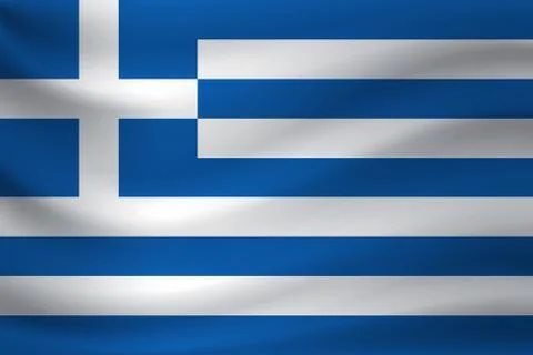 Waving flag of Greece. Vector illustration Illustrazione stock