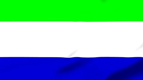 Waving flag with green white and blue horizontal stripes Vídeos de archivo 343317512