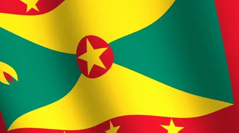 Waving flag   of Grenada Stock Footage 12236587