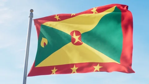 Waving Flag Of Grenada Loop Stock Footage 127581569