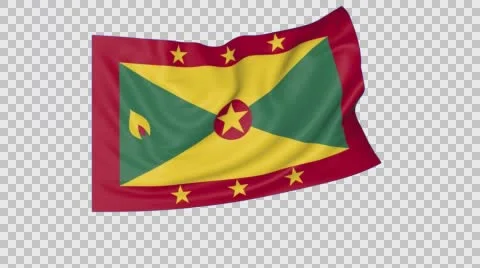 Waving flag of Grenada, seamless loop.  Stock Footage 64558182