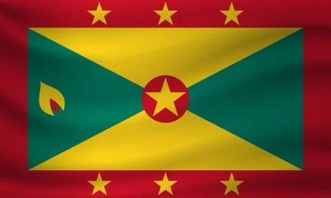 Waving flag of Grenada. Vector illustration Stock Illustration