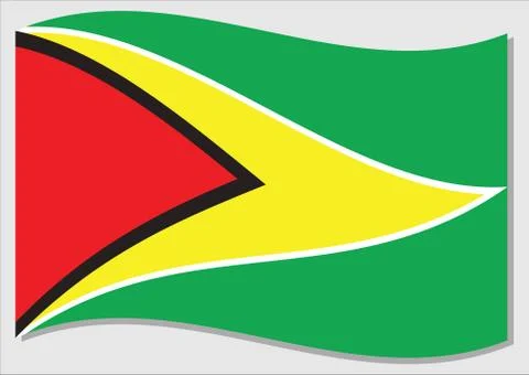 Waving flag of Guyana vector graphic. Waving Guyanese flag illustration. Guya Stock-Illustration