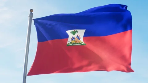 Waving Flag Of Haiti Loop Stock Footage 127579931