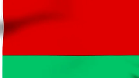 A waving flag with horizontal bands of red and green fabric 스톡 동영상 346545790