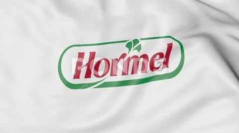 Waving flag with Hormel logo. Editorial 3D rendering: Royalty Free ...