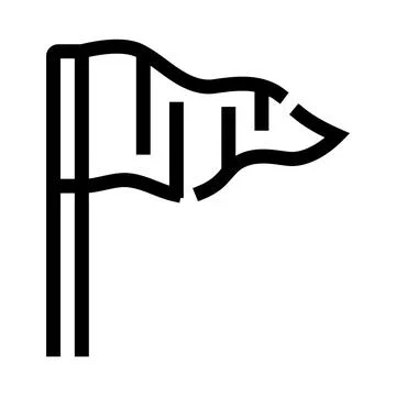 Waving flag icon marking location or achievement Stock Illustration
