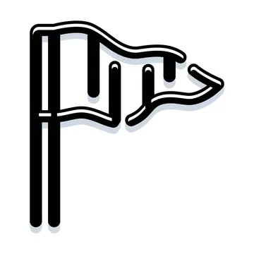 Waving flag icon marking location or achievement Stock Illustration