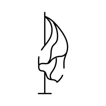 Waving flag icon on simple banner pole Stock Illustration