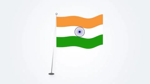Waving flag of india animation on white background, national symbol of indi.. Stock Footage 346241799