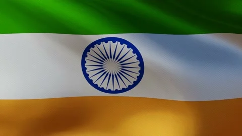 The waving flag of India on a blue screen. Stock Footage 219435675