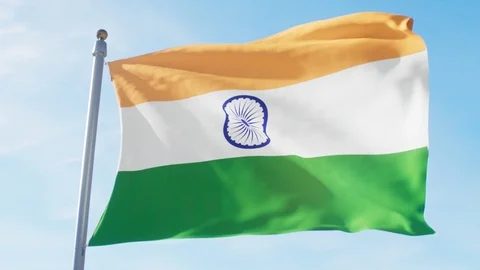 Waving Flag Of India Loop Stock Footage 127283218