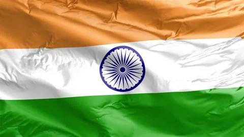 Waving flag of India Republic. Loop Stock Footage 232724601