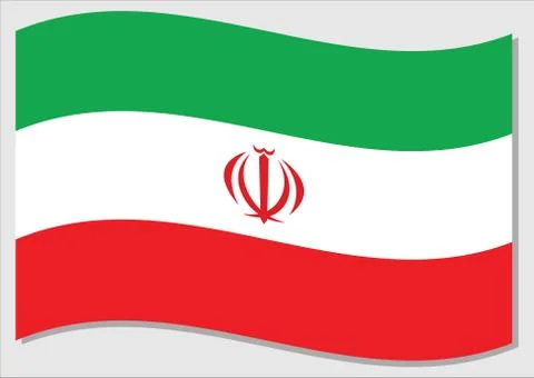 Waving flag of Iran vector graphic. Waving Iranian flag illustration. Iran co Stock-Illustration