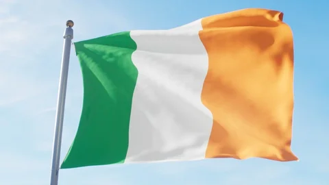 Waving Flag Of Ireland Loop Stock Footage 127581438