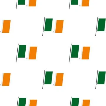 Waving flag of Ireland pattern seamless Stock Illustration