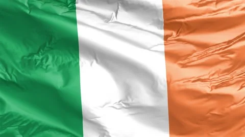 Waving flag of Ireland Republic. Loop Stock Footage 232724610