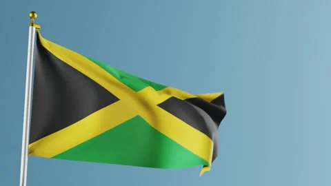 Waving flag of Jamaica. 3D Animation of ... | Stock Video | Pond5