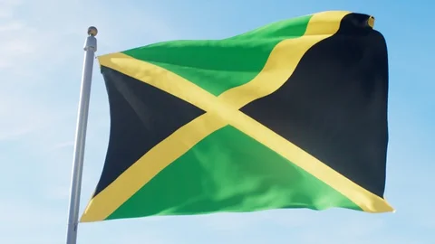 Waving Flag Of Jamaica Loop Stock Footage 127630202