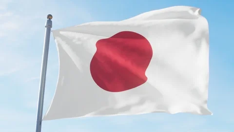 Waving Flag Of Japan Loop Stock Footage 127267123