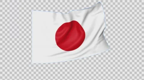 Waving flag of Japan, seamless loop. Exact size, blue background. Part of all Stock Footage 64488524
