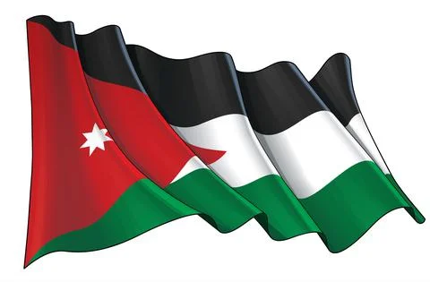 Waving Flag of Jordan Stock Illustration