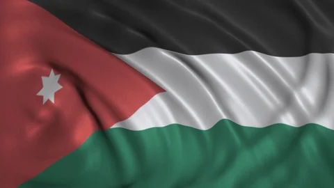 Waving Flag of Jordan in the Wind Stock Footage 98061976