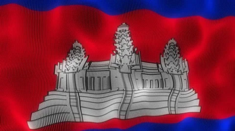 Waving Flag Kambodia Stock Footage 54351648