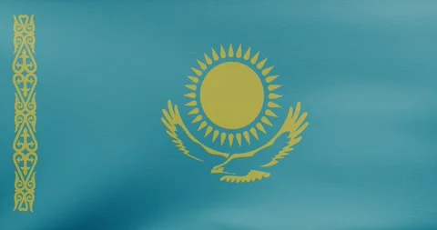  waving flag of Kazakhstan Stock Footage 318976954