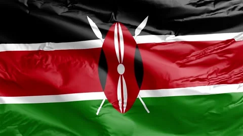 Waving flag of Kenya Republic. Loop Stock Footage 232724684