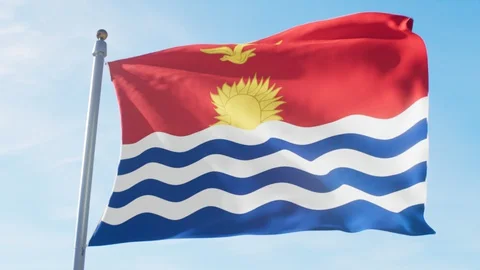 Waving Flag Of Kiribati Loop Stock Footage 127589488