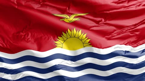 Waving flag of Kiribati Republic. Loop Stock Footage 232724699