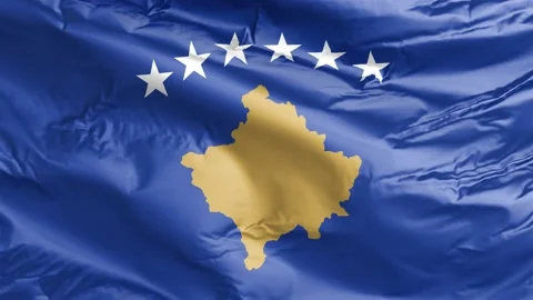 Waving flag of Kosovo Republic. Loop Stock Footage 232724735