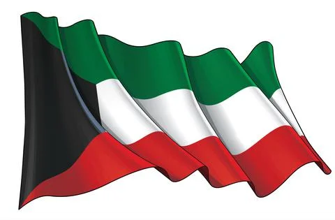 Waving Flag of Kuwait Stock Illustration